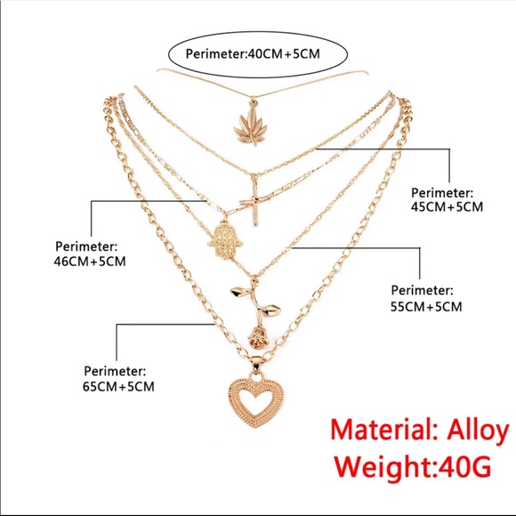3/$30 ❤️ Multi Layer Chains Charm Pendant Necklace - Picture 4 of 5